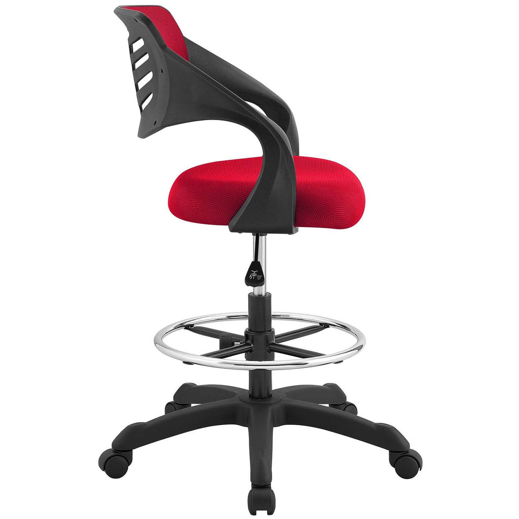 Red Mesh Drafting Chair J249656