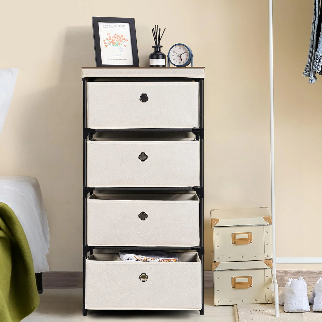 4 Drawer Fabric Storage Nightstand A488995