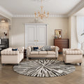Dutch Velvet Tufted Sofa Set with Solid Wood Legs Q418