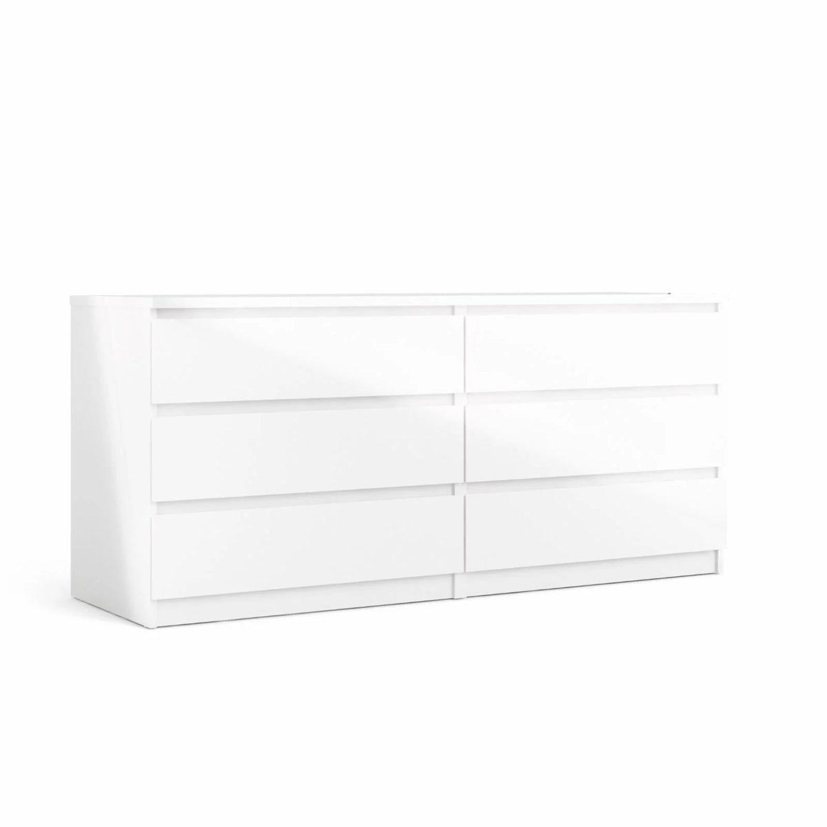 White High Gloss 6 Drawer Engineered Wood Dresser C815304