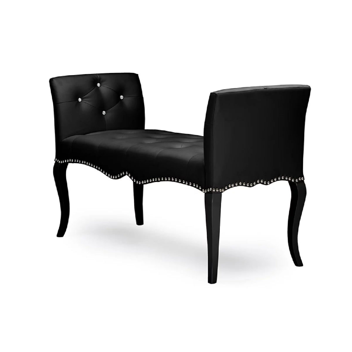 Black Faux Leather Seating Bench M1886