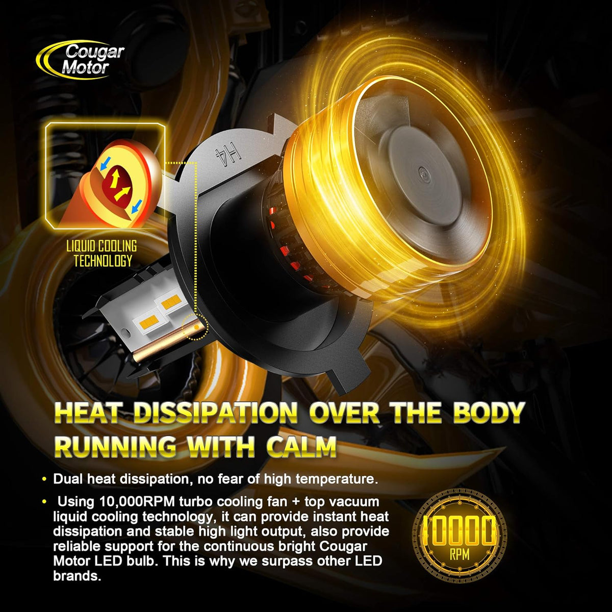 H4 LED Bulb 6500K Cool White All-in-One Conversion Kit Pack of 2 K146126