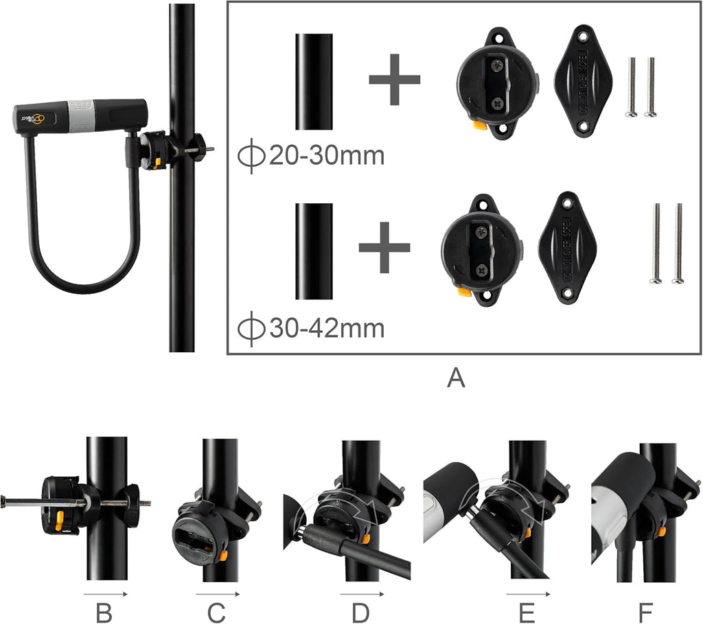Heavy Duty Bicycle U-Lock with Cable, 14mm Shackle, 10mm x1.8m Cable, Pack of 2 Y911