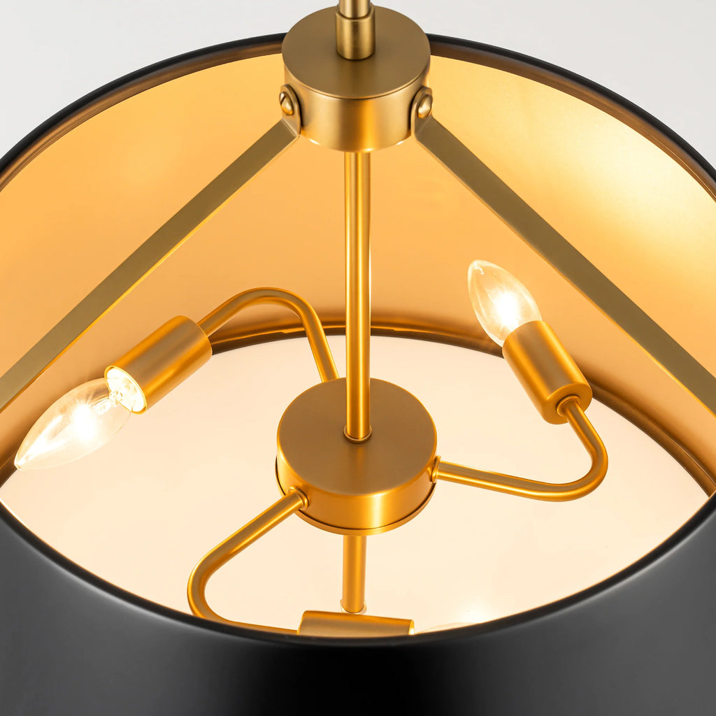 3-Light Dimmable Aluminum Drum Pendant P5743