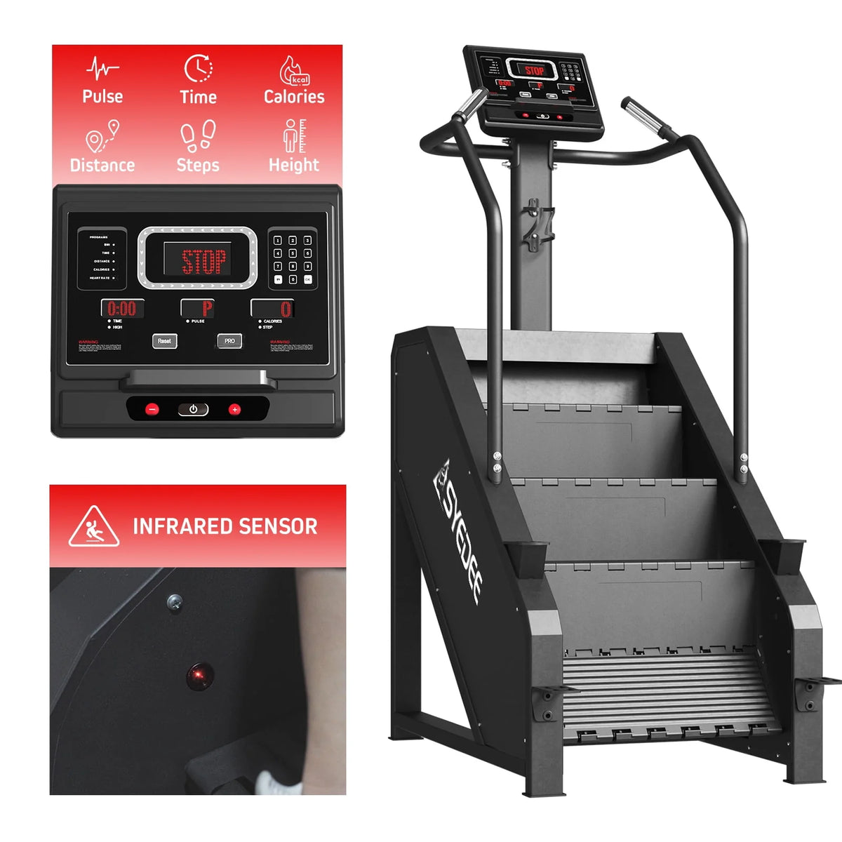 Stair Stepper with LED Screen, 12 Workout Programs, 441LBS Step Machine U2623