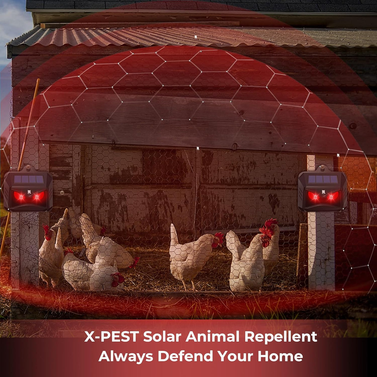 Red Led Light Outdoor Animal Repeller T864078