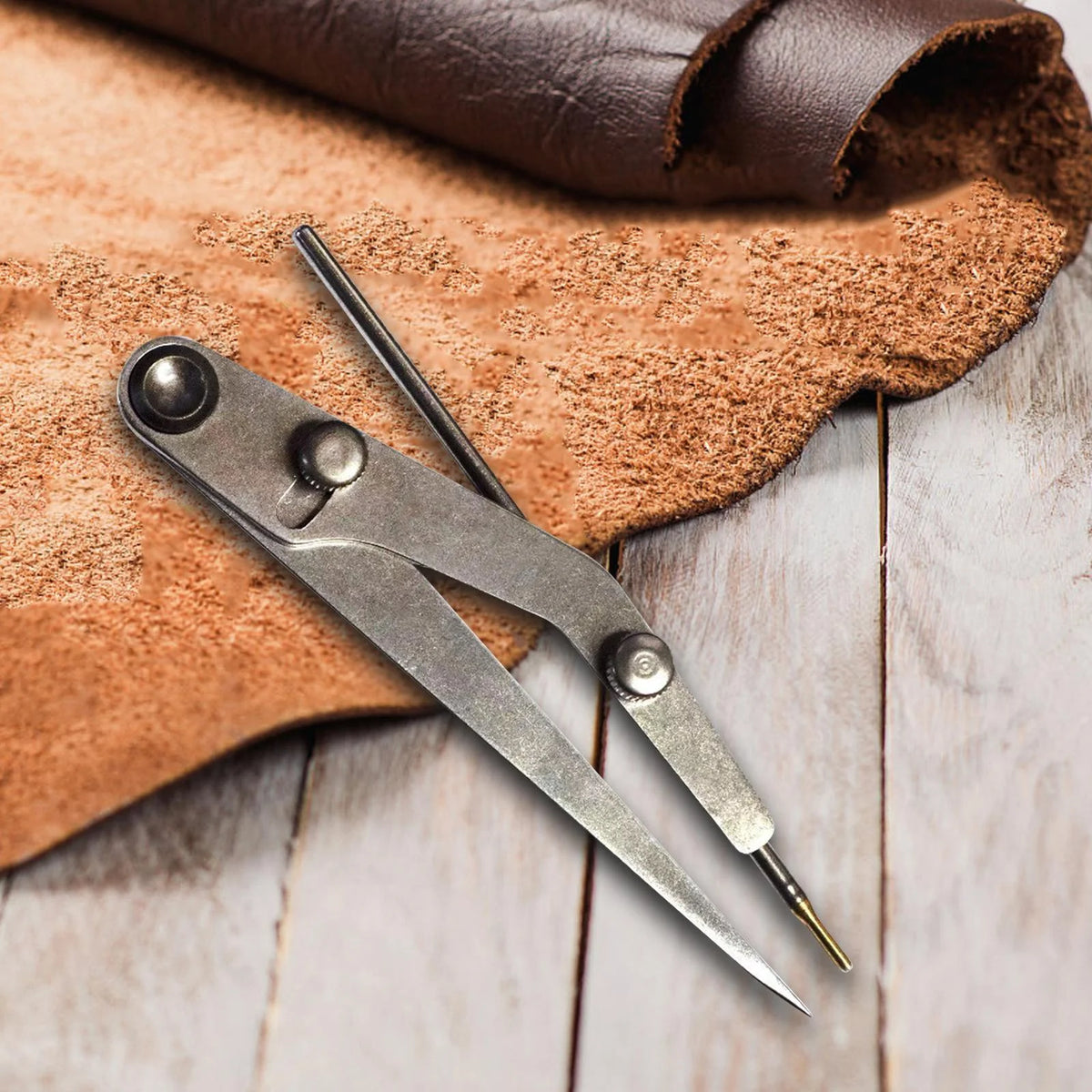 Leather Wing Divider Adjustable Compass for Woodworking Marking E8685