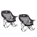 Oversized Padded Camping Chair with Cup Holder, Blue & Gray O81366