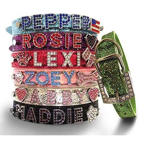 Personalized PU Leather Rhinestone Dog Collar I17400