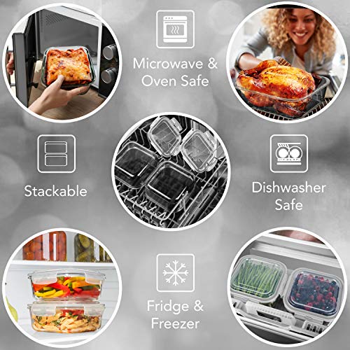 Large Glass Food Storage Containers with Lids, BPA Free Z483