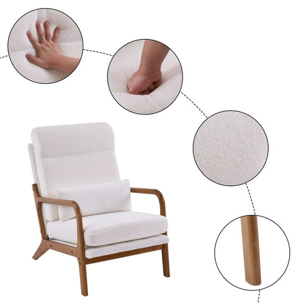 Mid-Century Modern Accent Chair with Lumbar Pillow E9586