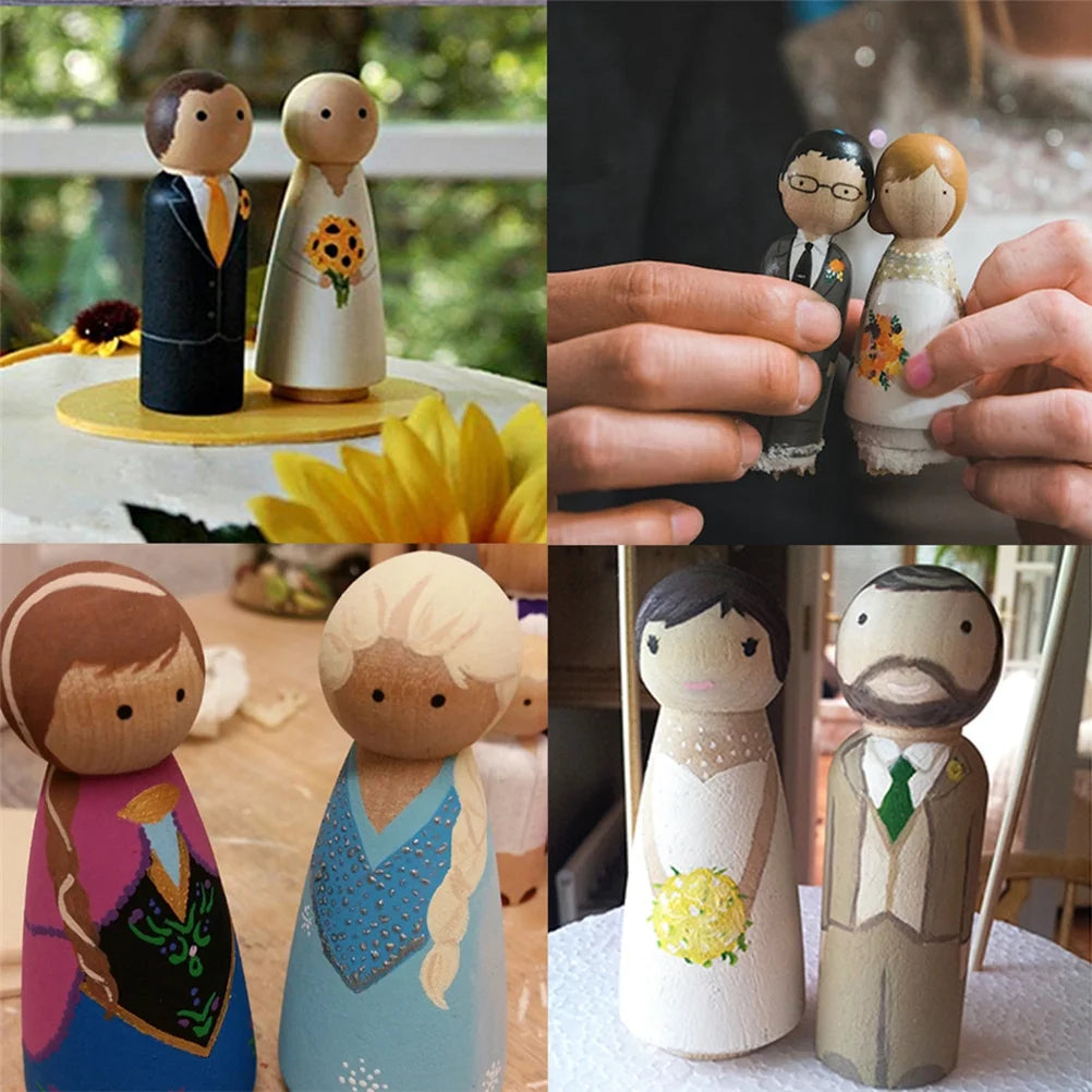 10 Pcs Unfinished Wooden Peg Dolls V55107