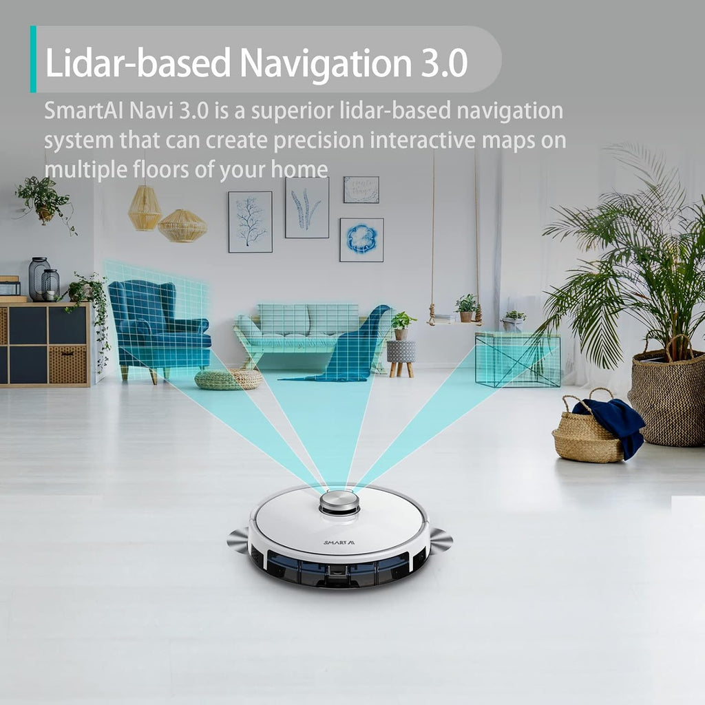 3200Pa Lidar Navigation Robot Vacuum and Mop Combo B1993