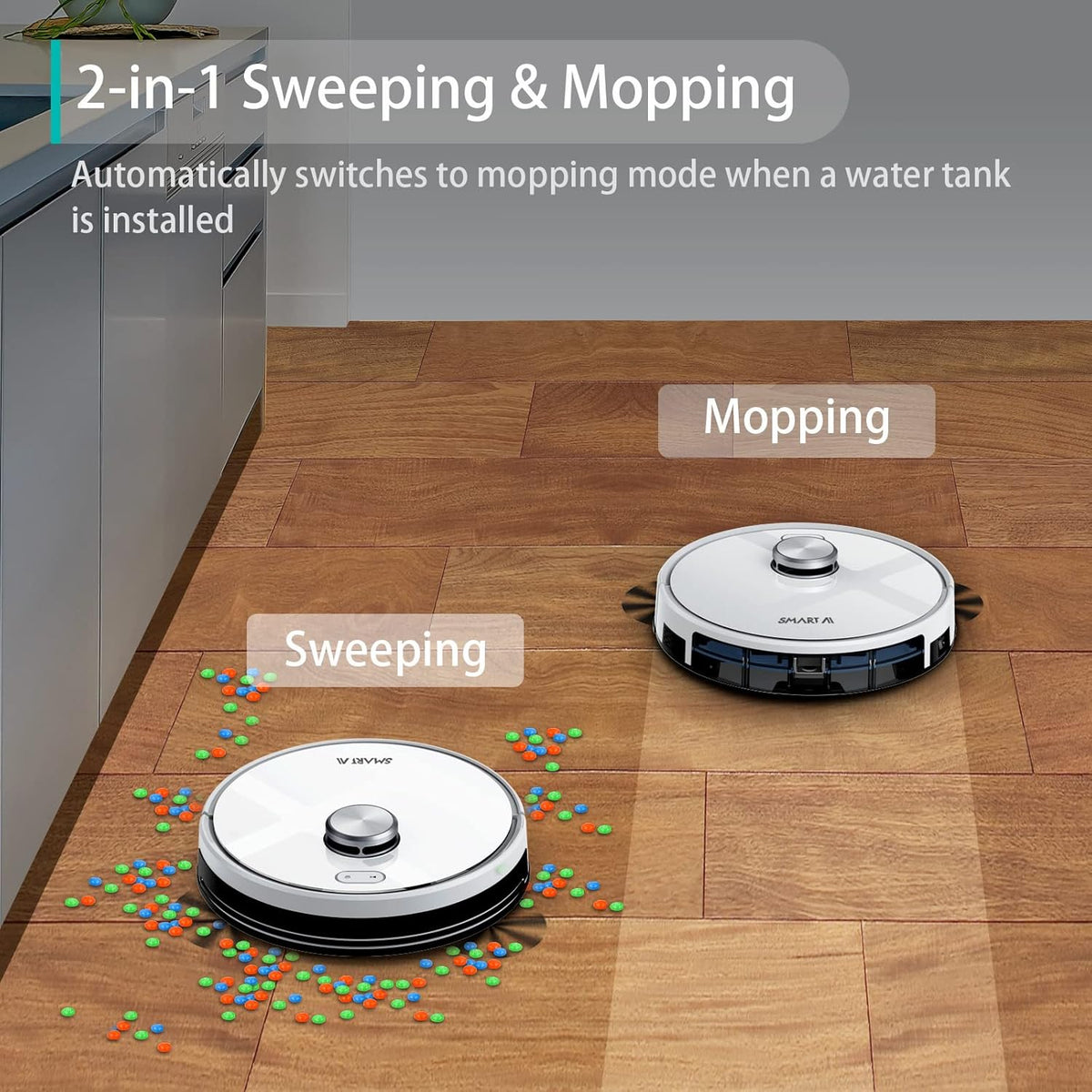 3200Pa Lidar Navigation Robot Vacuum and Mop Combo B1993