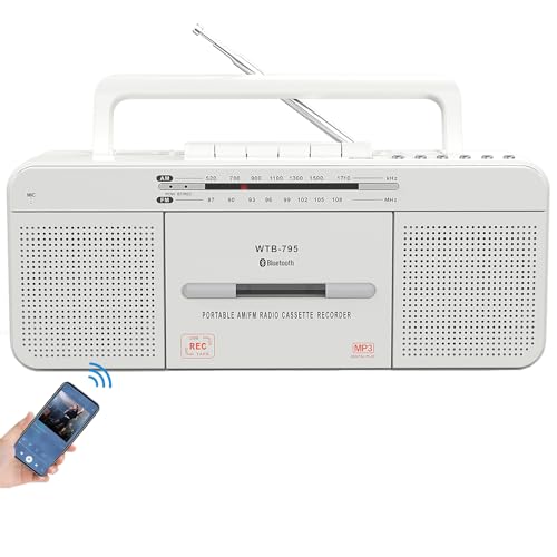 Cassette Player Recorder with Bluetooth, USB, AM/FM Radio Stereo, Portable N8373