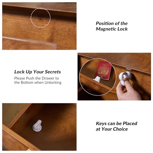 Acorn Wood Nightstand with USB Ports J66327