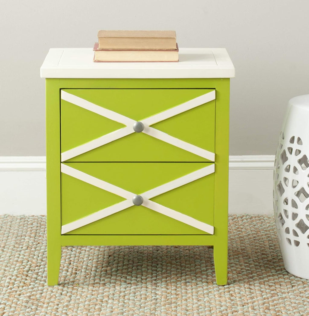 Lime Green 2-Drawer Side Table I303755