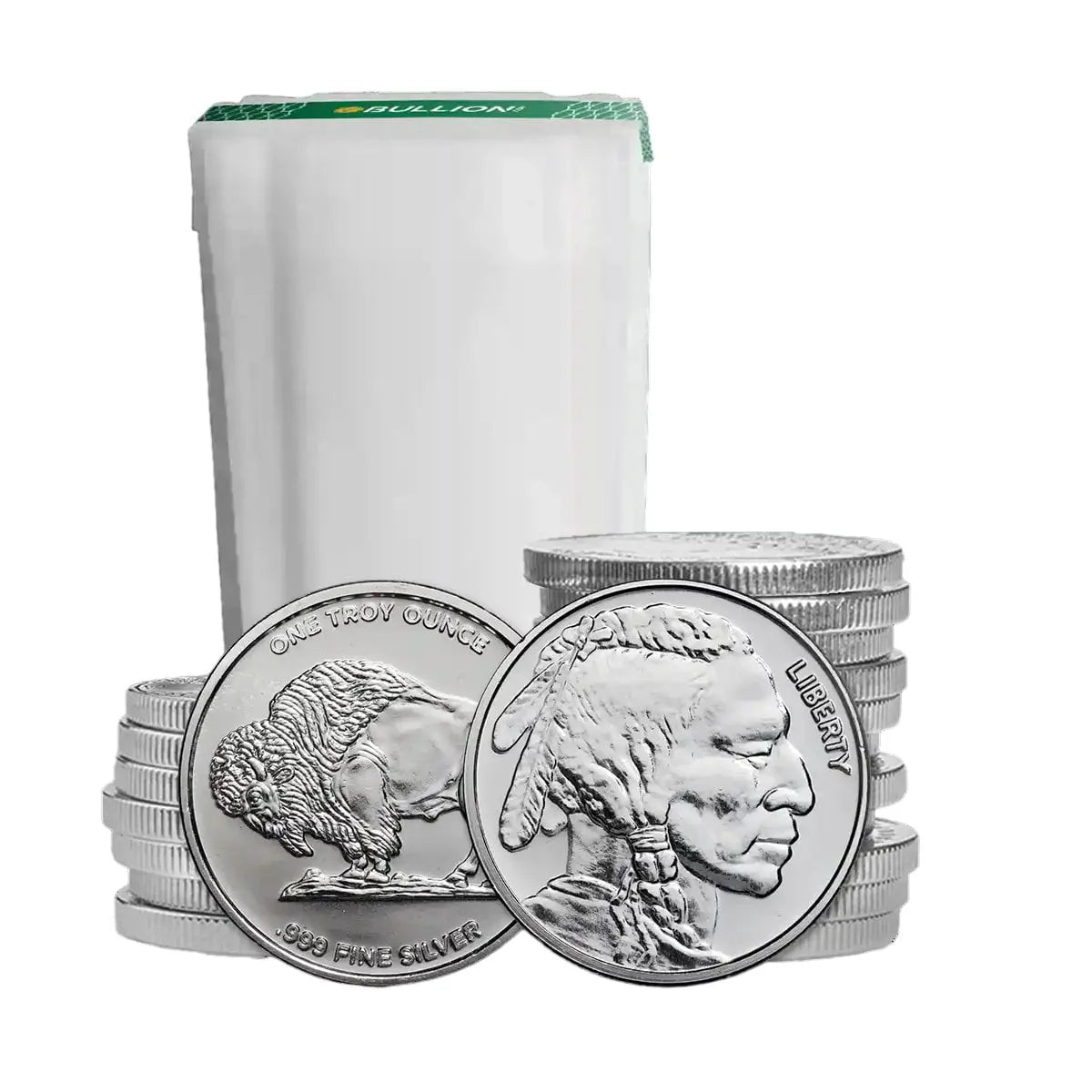 1 oz Silver Buffalo Round Tube of 20 Q3675