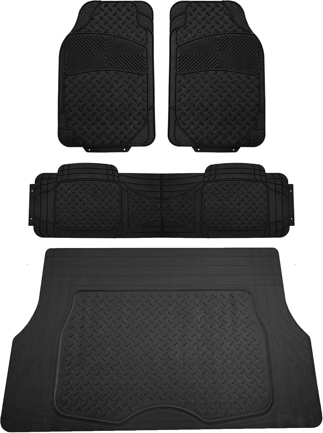 Beige Trimmable All Weather Car Floor Mats with Cargo Liner M3994