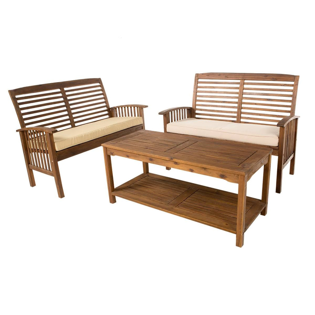 3-Piece Acacia Wood Patio Conversation Set G78900