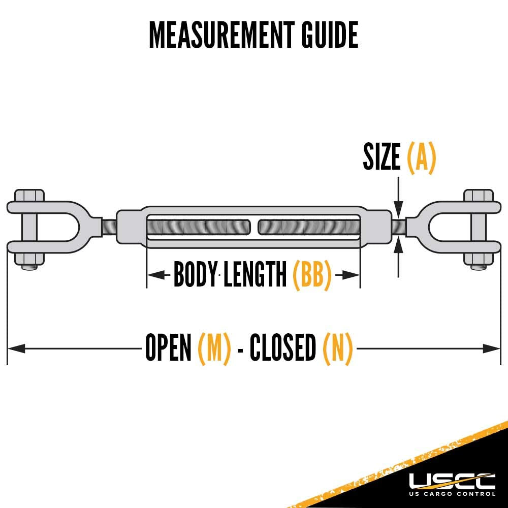 1/2 Inch x 12 Inches Galvanized Jaw and Jaw Turnbuckles S5792