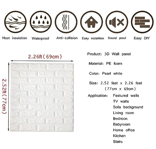 20 Pack Peel and Stick 3D Faux Brick Wall Panels L567228