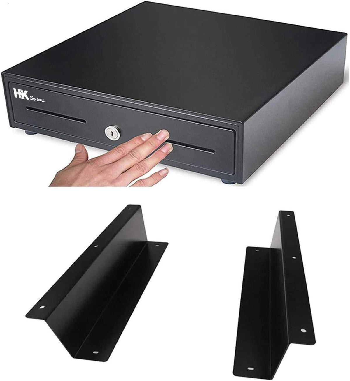 16 Heavy Duty Black Push Open Cash Drawer with Metal Bracket U712