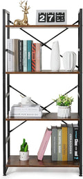 5 Tier Brown Black Wood Bookcase C9698