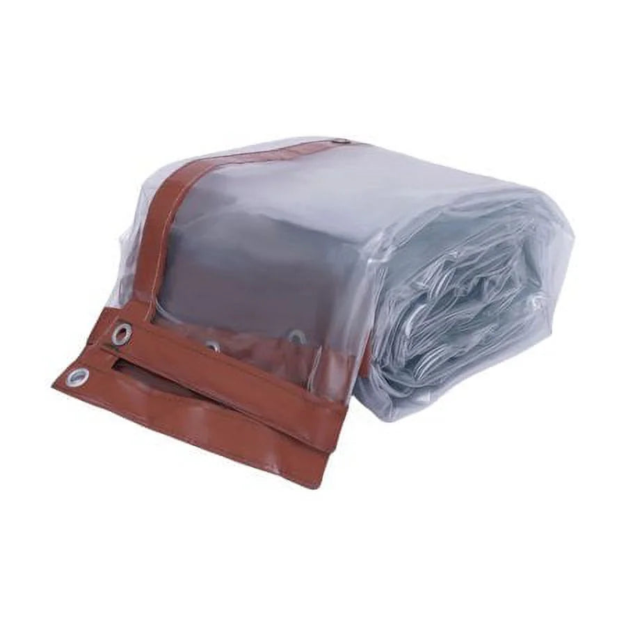 Brown Clear Awning Canopy Tarpaulin F4901