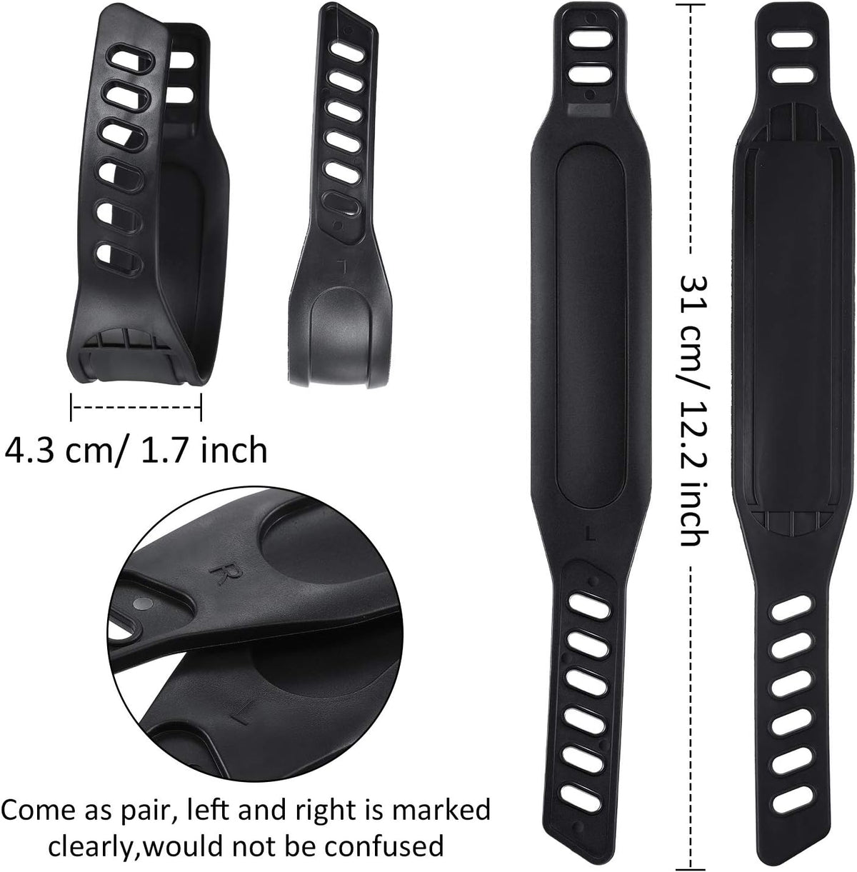 2 Pairs Universal Pedal Straps 1.7 x 12 Inch A65447