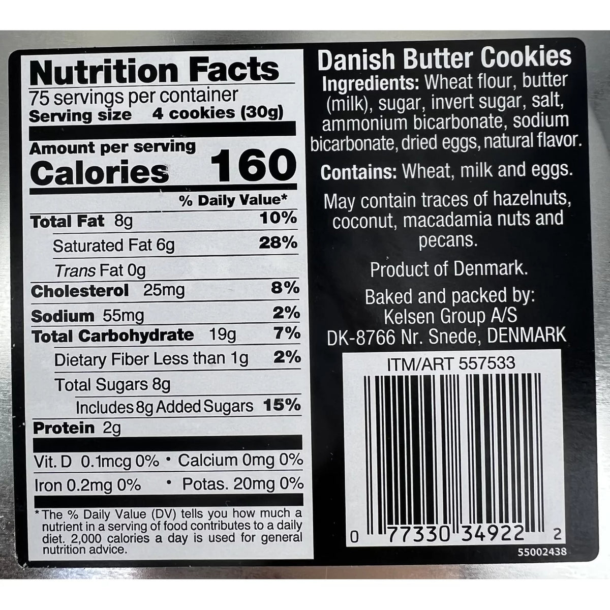 80 Ounce Danish Butter Cookies in Decorative Holiday Tin G1250