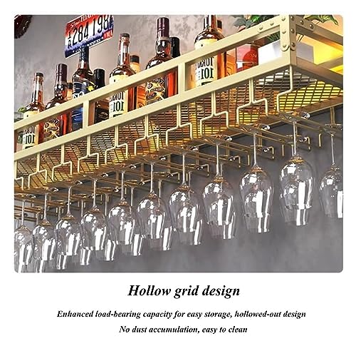 2-Layer Wall Mounted Wine Rack with LED Light V735909