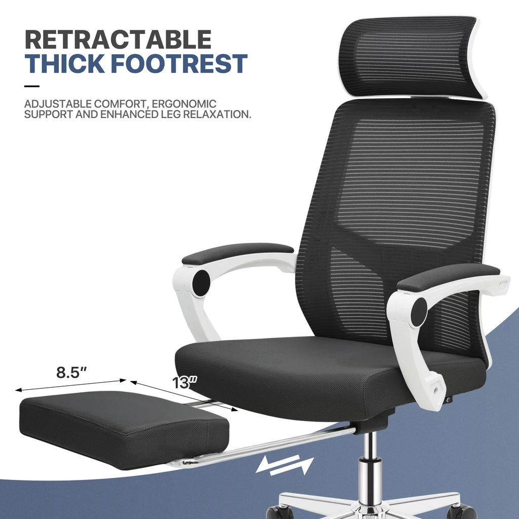 Black Computer Desk and Chair Set with Bookshelf S898