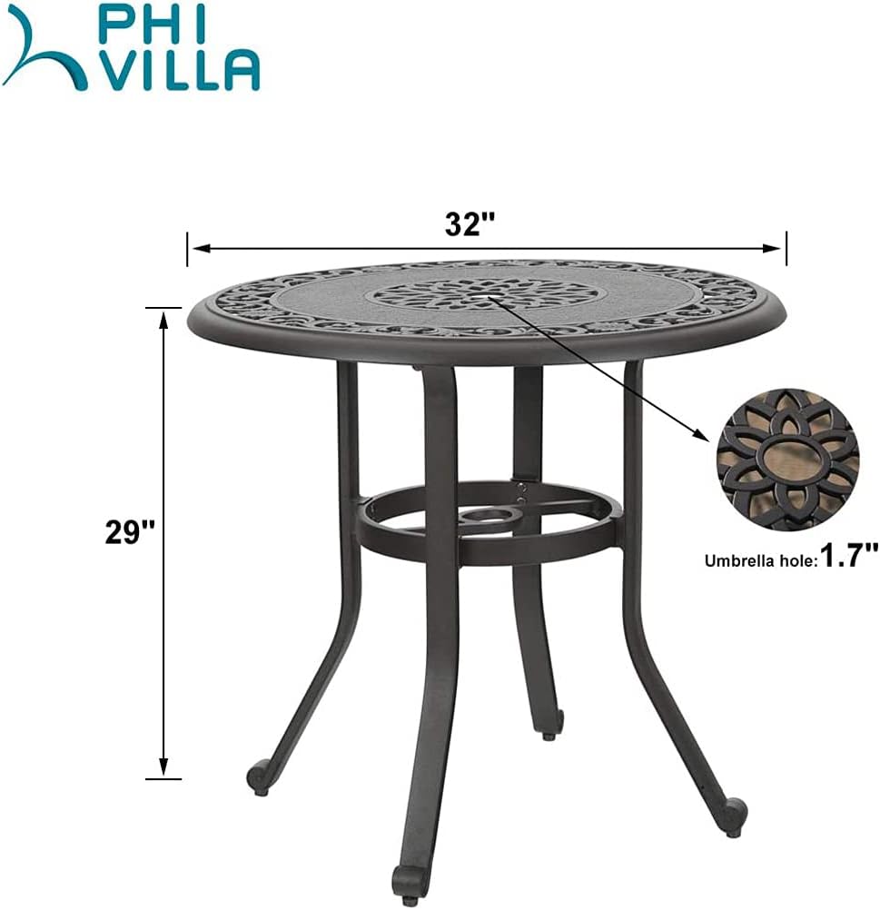 32 in Cast Aluminum Round Bistro Table S329
