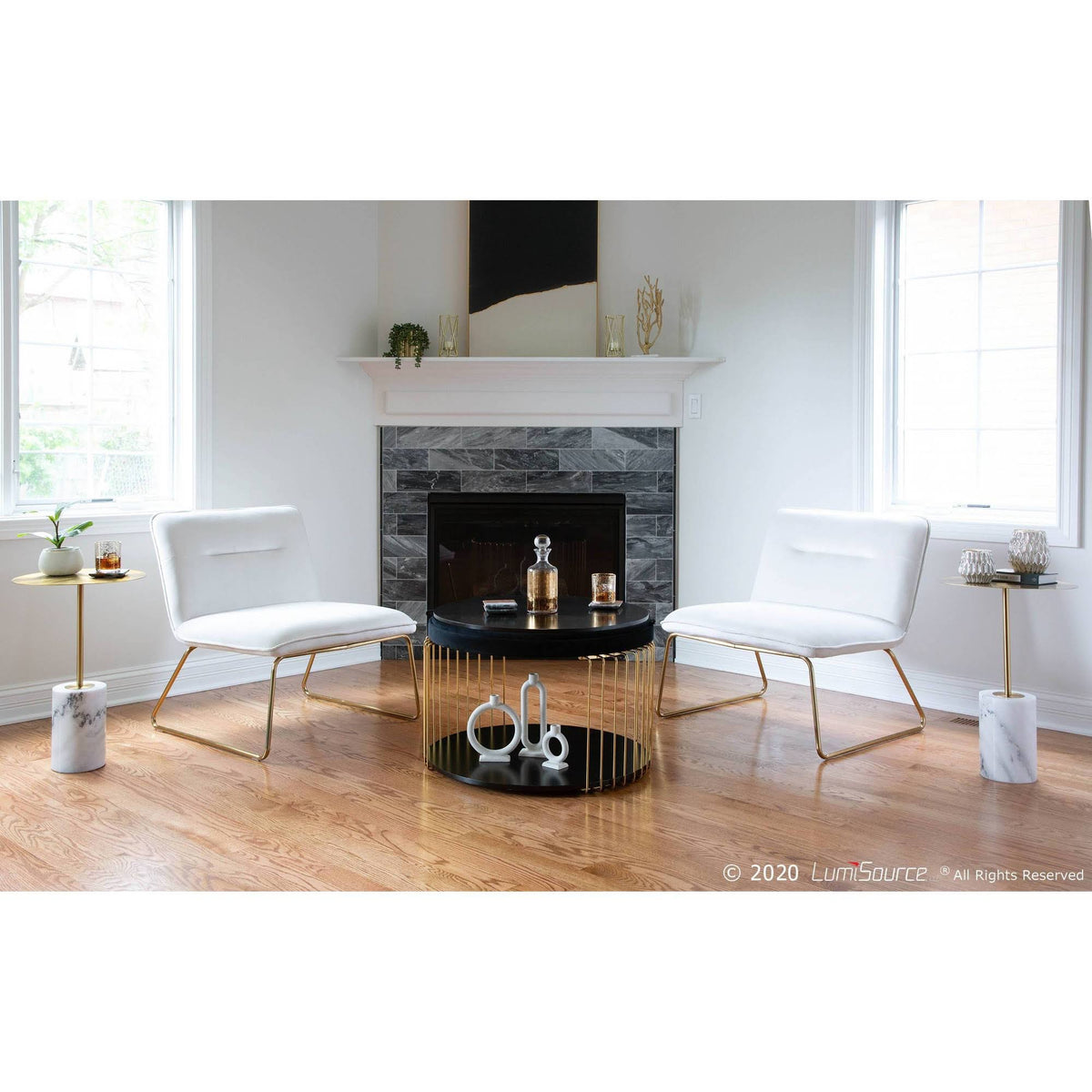 Cream Velvet Accent Chair P9008