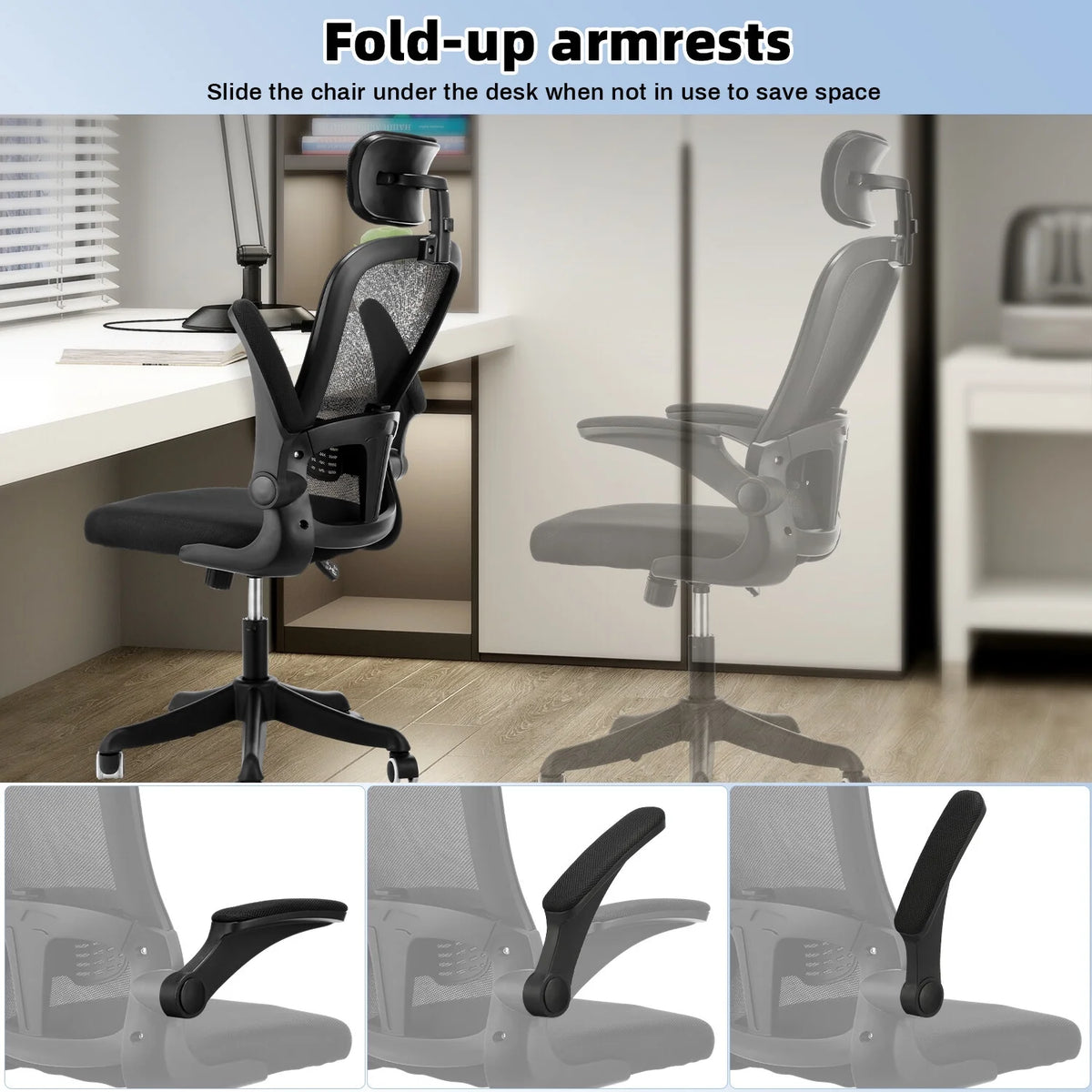Black Ergonomic High Back Mesh Office Chair with Lumbar Support P9489