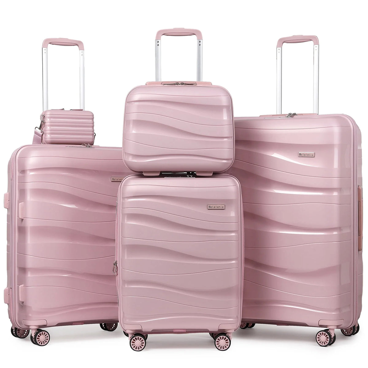 5 Luggage Sets PP Hardside Spinner Luggage Expandable Carry-on Suitcase P3294