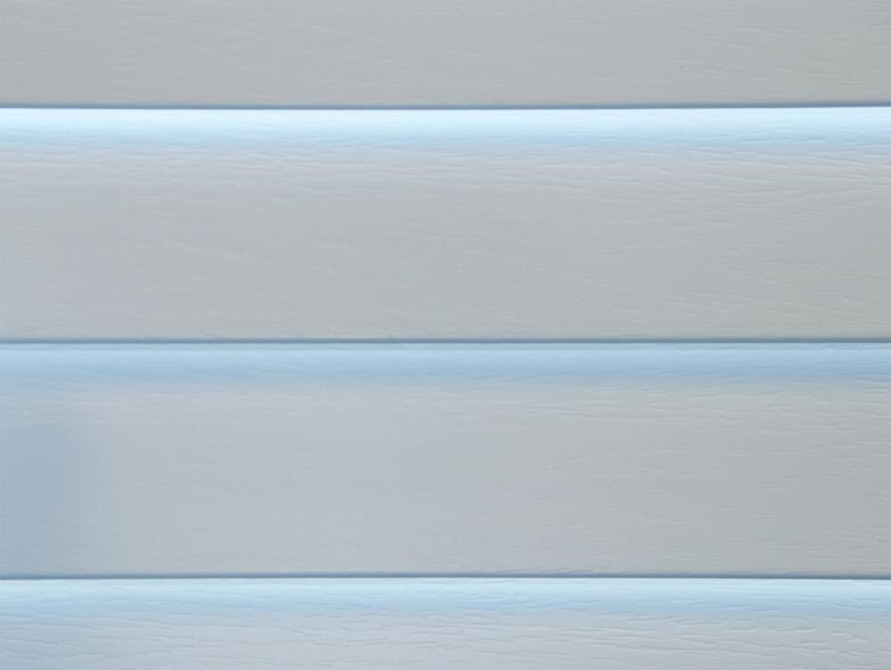 Cordless White Faux Wood Room Darkening Horizontal Blinds Z390766