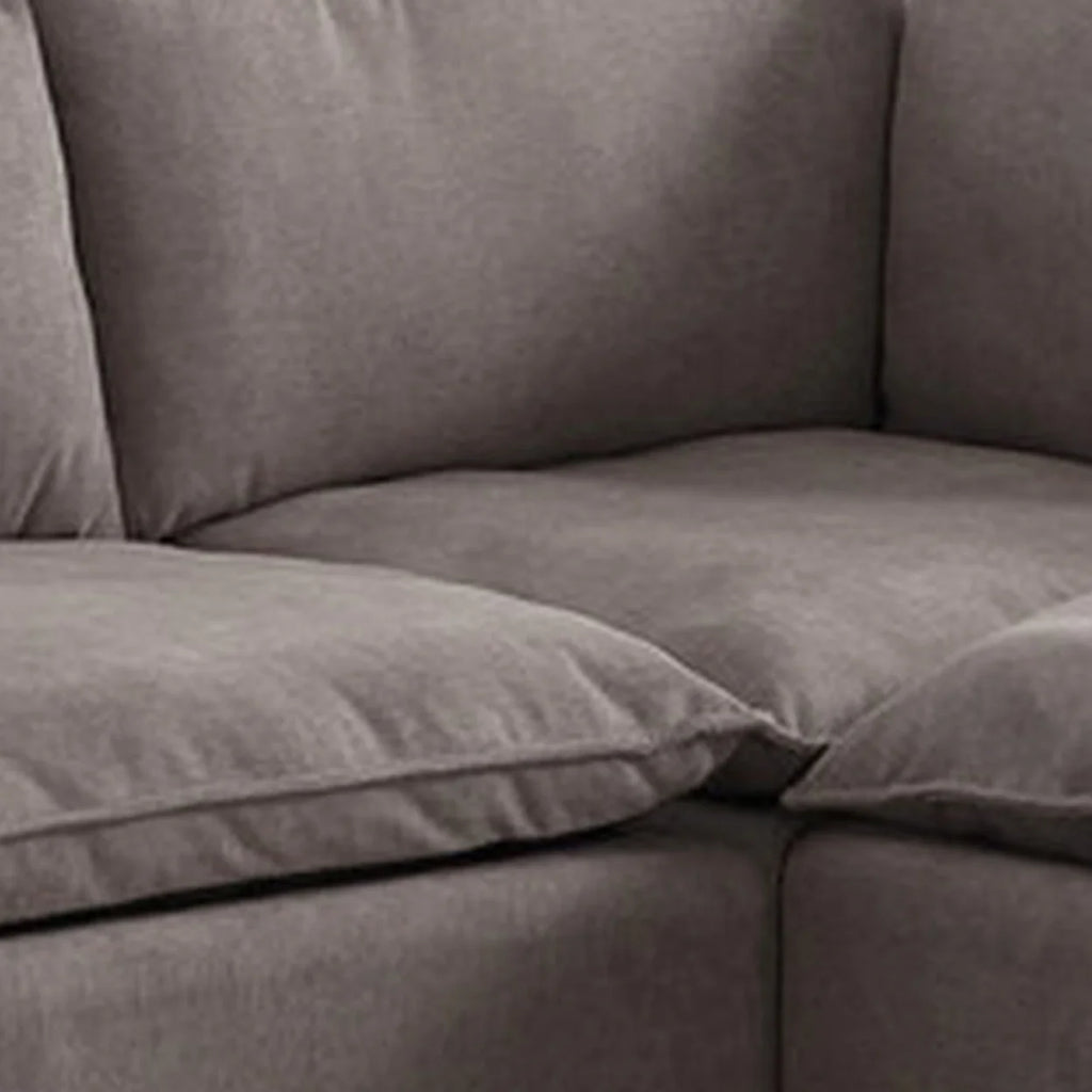 84 Inch Gray Fabric Sectional Arm Loveseat and Ottoman Set G207609