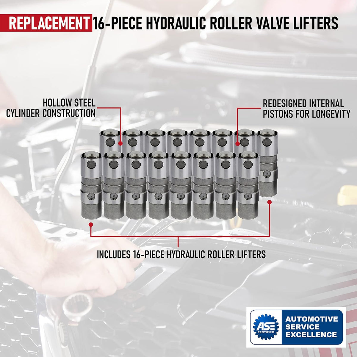 Replacement Hydraulic Roller Valve Lifters 16 Pieces O887883
