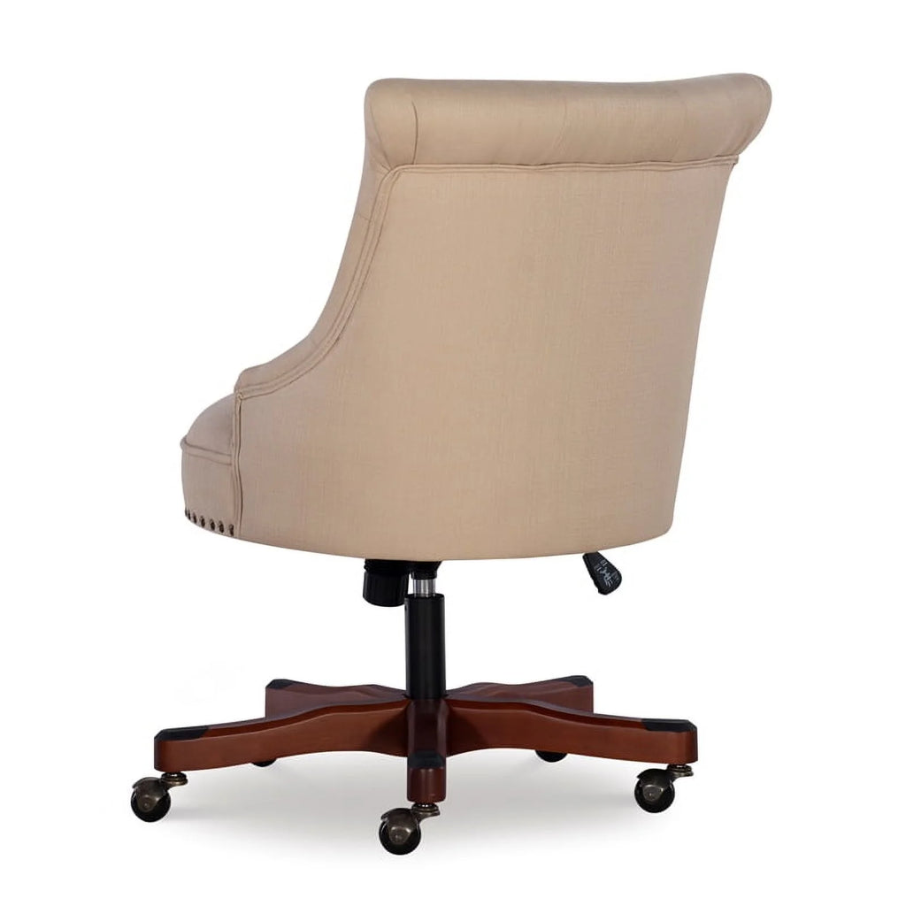 Wood Upholstered Office Chair Beige U248