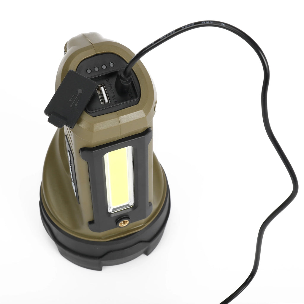 2000 Lumen Dual Source LED Rechargeable Spotlight with 5000 mAh Power Bank H18148