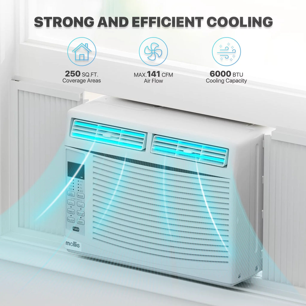 6,000 BTU Smart Window Air Conditioner with WiFi, White L21679