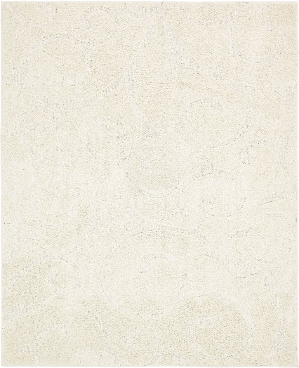 8' x 10' Ivory Shag Rug N4409