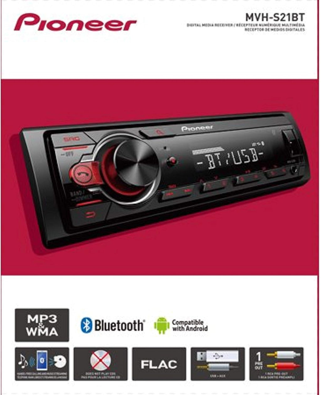 Single DIN Bluetooth Car Stereo Receiver Z7481