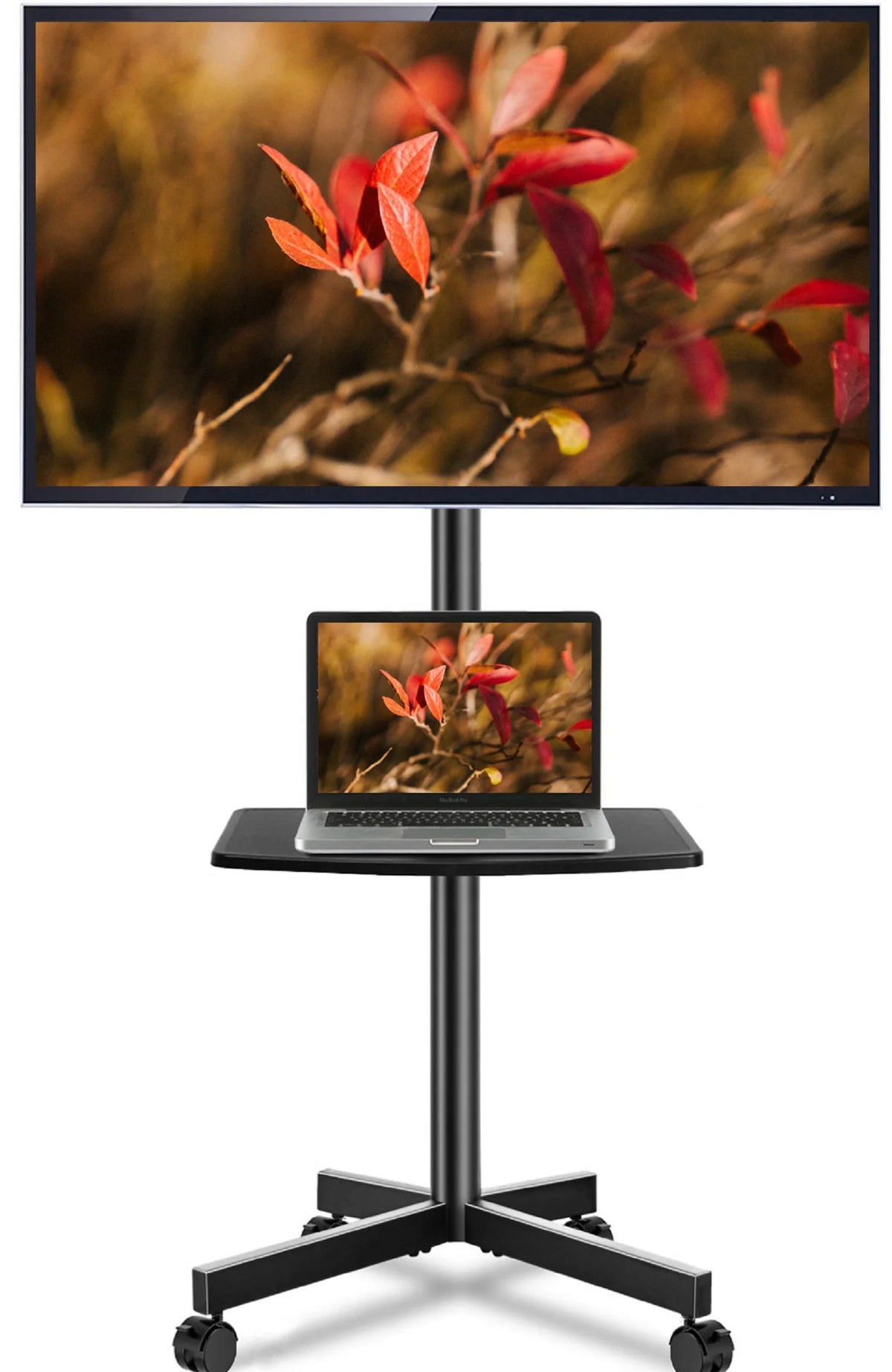 Black Rolling TV Stand for 32 to 60 inch Flat Panel TVs M7081