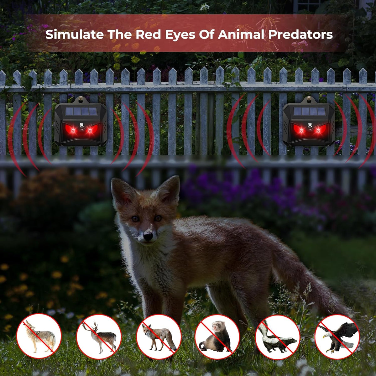 Red Led Light Outdoor Animal Repeller T864078