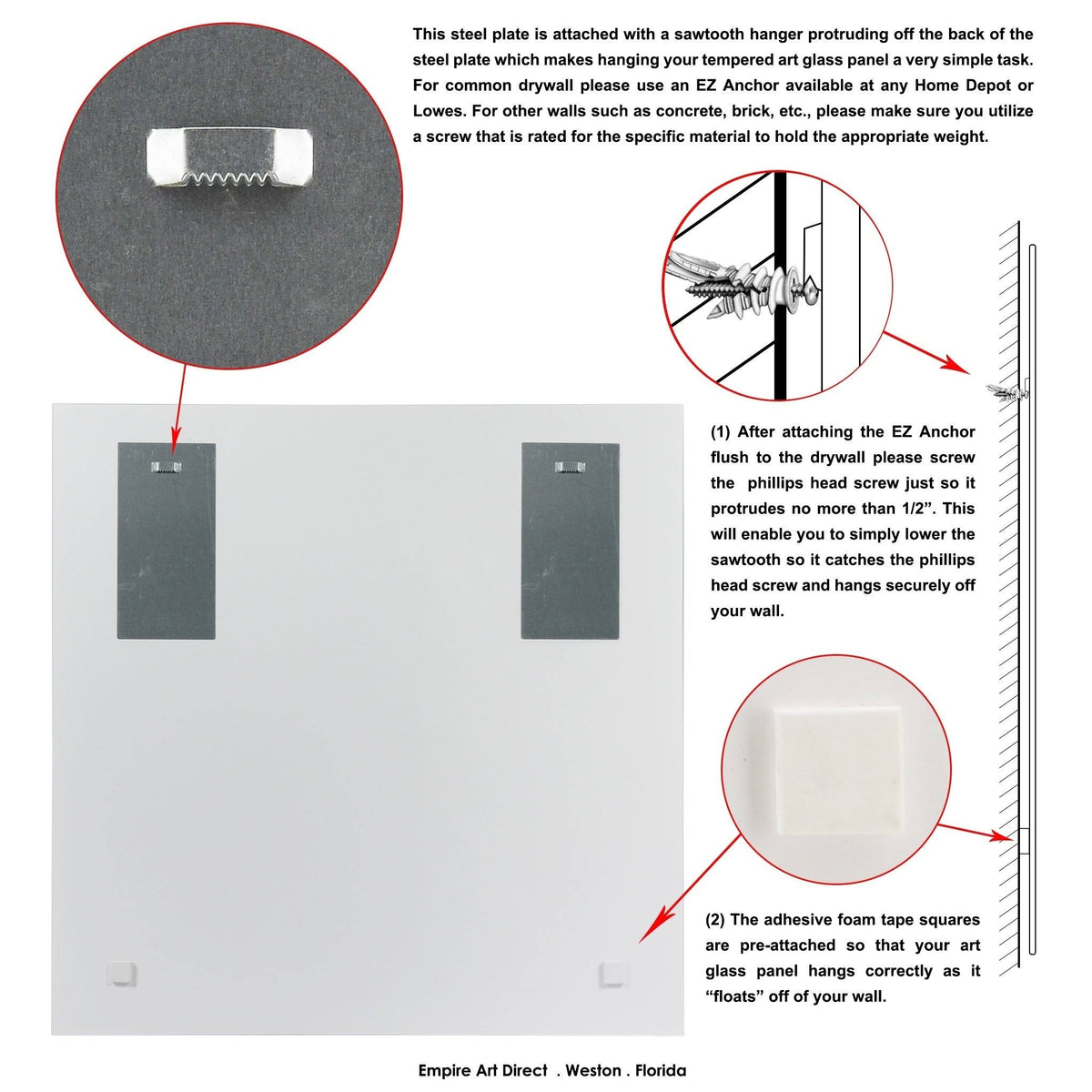 38 x 38 in. Frameless Tempered Glass Panel O6434