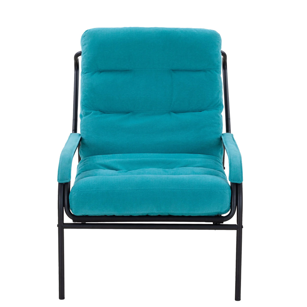 Turquoise Iron Arm Chair with Metal Legs A149