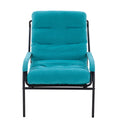 Turquoise Iron Arm Chair with Metal Legs A149
